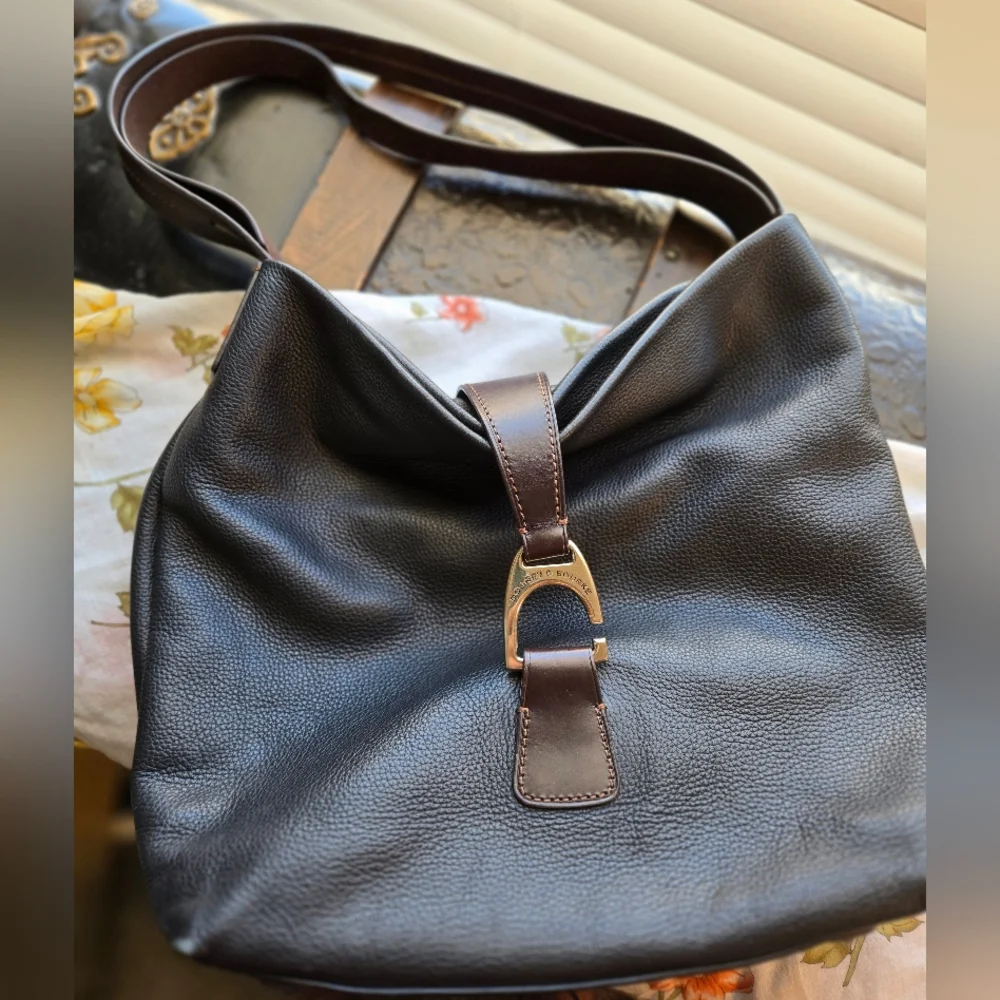Dooney & Bourke Derby Florentine Black Pebbled Leather Hobo Bag - Picture 6 of 16